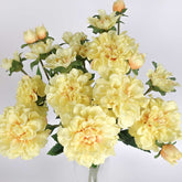 3 Heads Artificial Dahlia Stem Yellow 67cmH